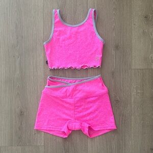 Honeycut Pink Girls Matching Dance Gymnastics Set